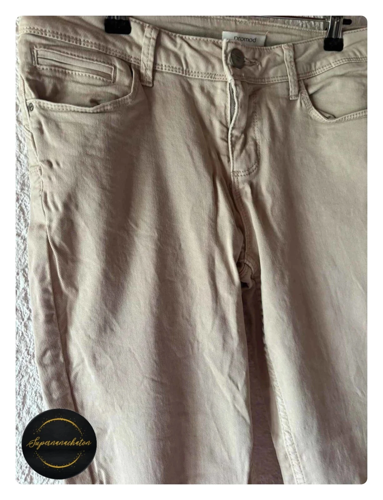 Joli Pantalon Slim Promod Beige Sable - Taille S / 36